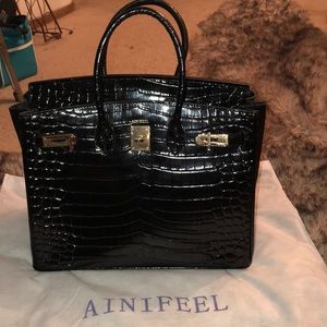 Patent cow Leather ainfeel Amazon purse large